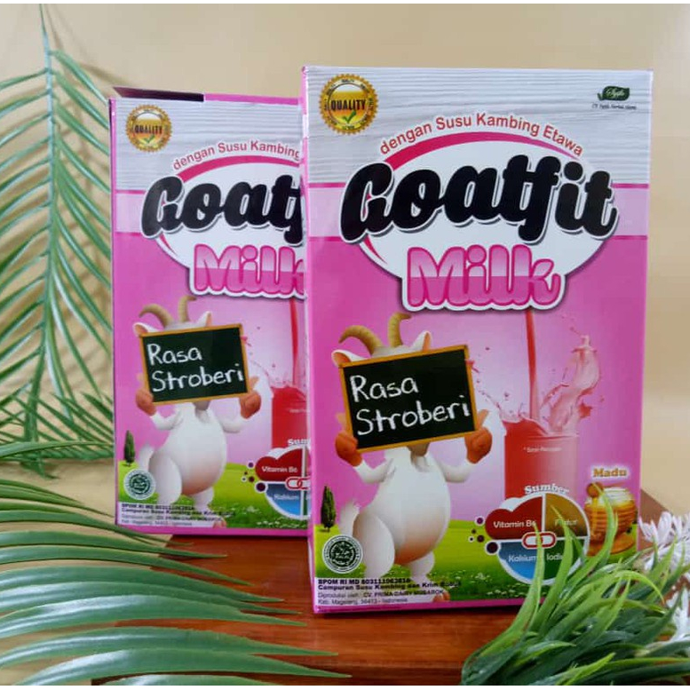 

ASLI ORIGINAL SUSU KAMBING ETAWA GOATFIT MILK RASA STRAWBERRY I ETAWA SUSU KAMBING BUBUK HALAL BPOM ISI 200GR