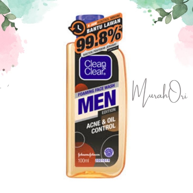 clean & clear foaming face wash men acne and oil control 100ml