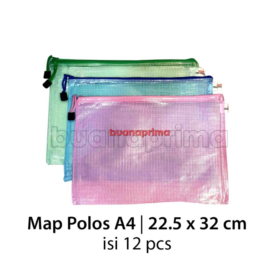 

Map Zipper Polos A4 isi 12 pcs Map Sleting Buku Pelajaran Plastik