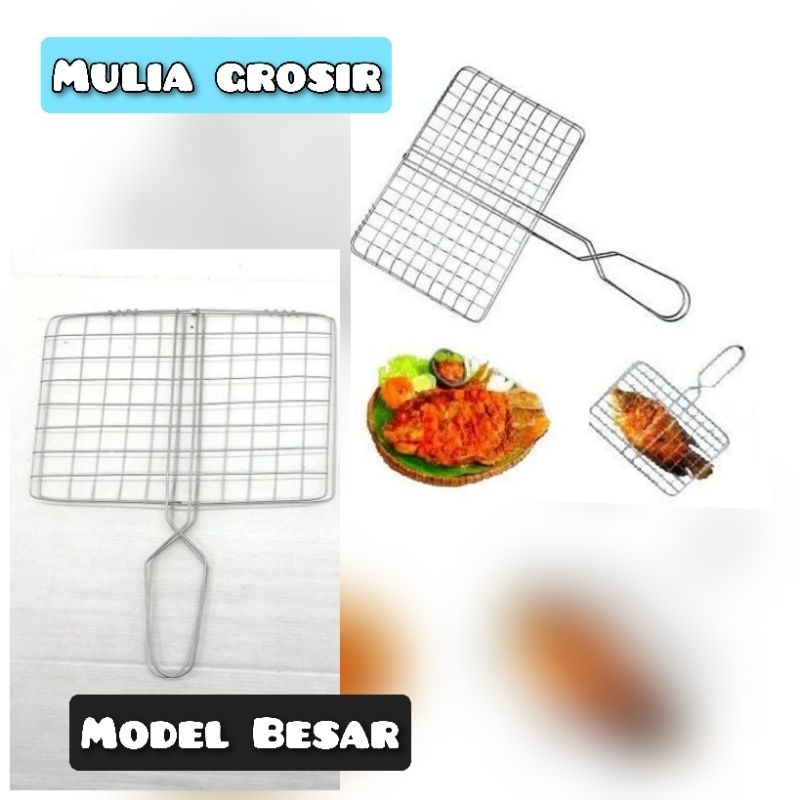 Panggangan Ikan Model Jepit Ukuran Besar Alat Panggangan Ikan