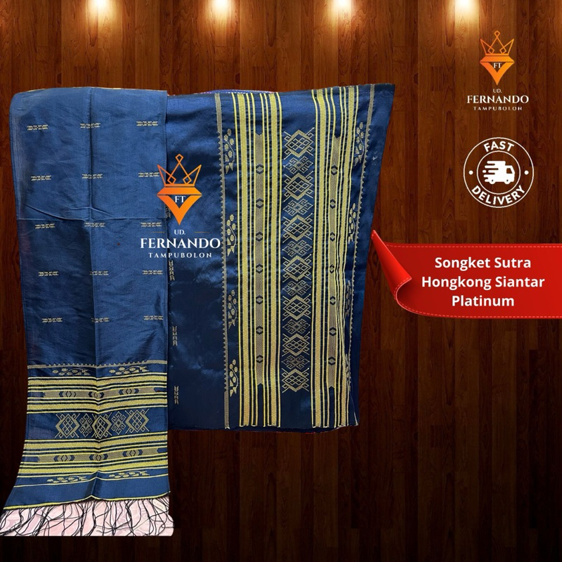 Songket Sutra Hongkong Siantar Platinum Kain Tenun Asli Tangan Pakaian Tradisional Kondangan Dan Pes