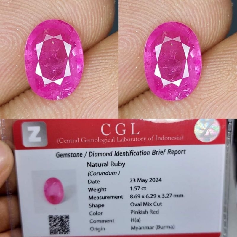 NATURAL RUBY BURMA TOP CRYSTAL CLEAN