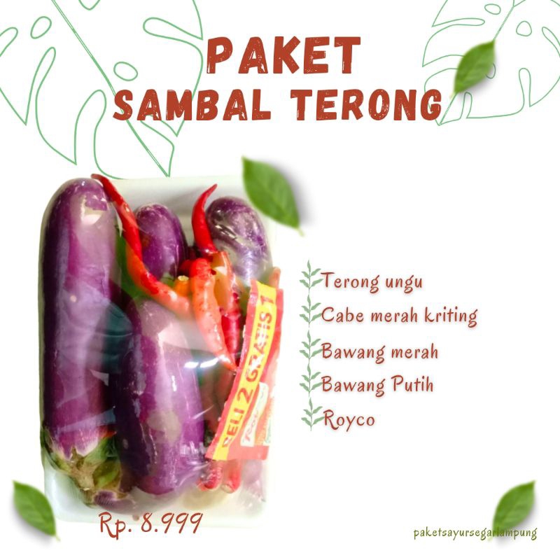 

(paket sayur) paket sambal terong
