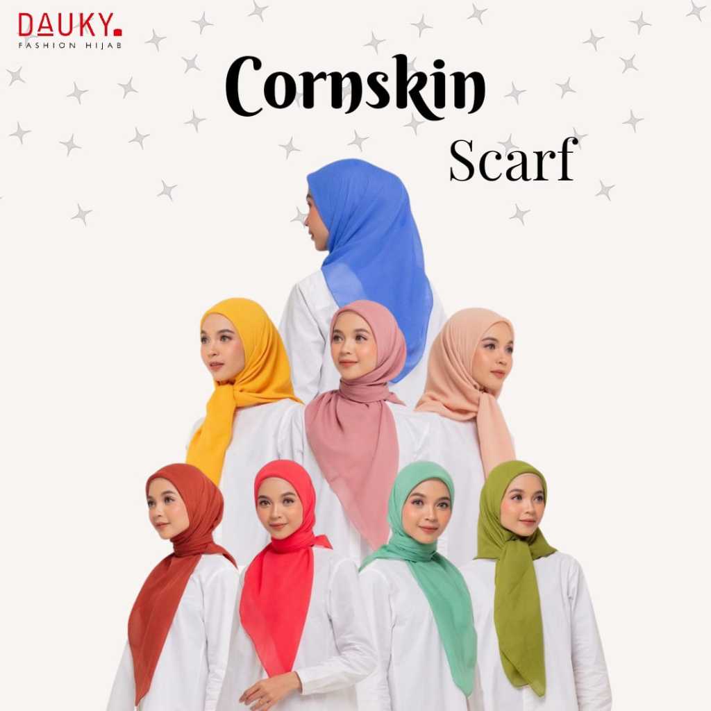 DAUKY HIJAB SEGIEMPAT POLOS SEGI EMPAT CORNSKIN SCARF DAUKY