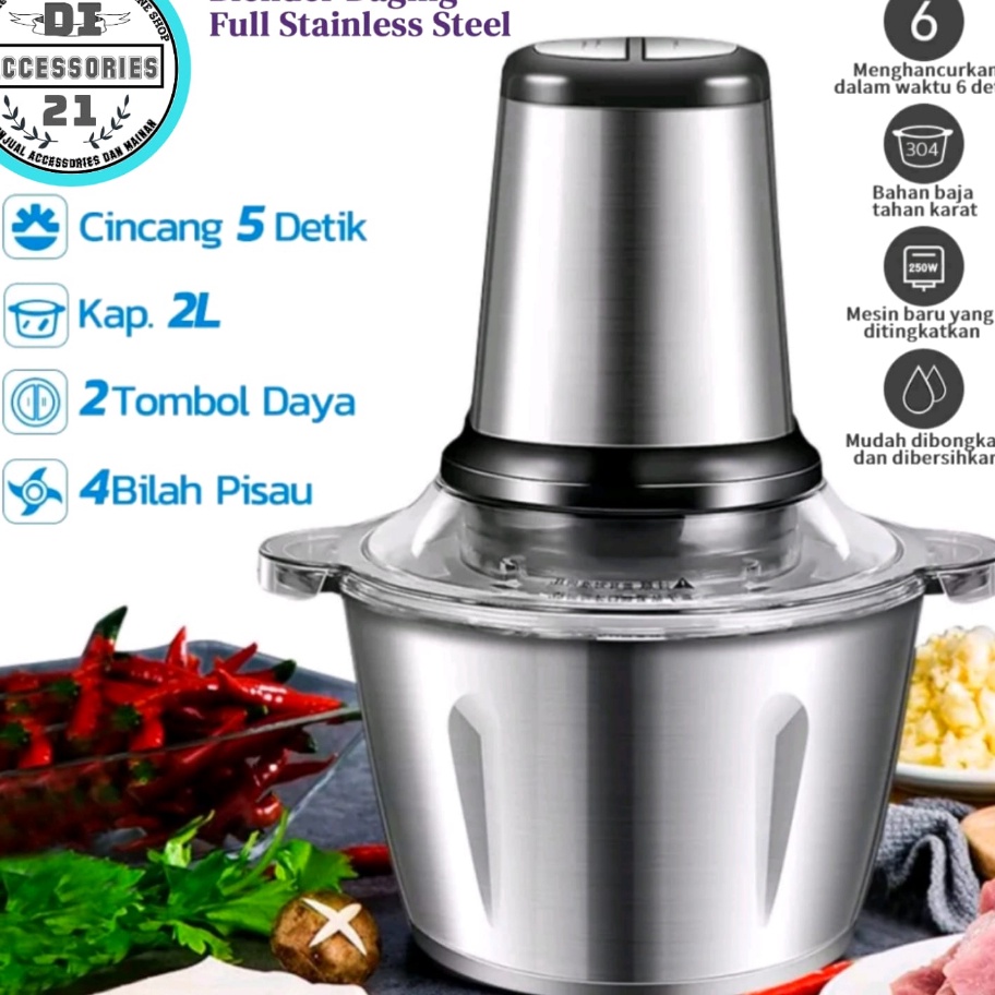 Pesona MEAT GRIENDER BLENDER DAGING BLENDER BAKSO BELENDER CHOPPER PENGGILING DAGING ELEKTRIK BELEND