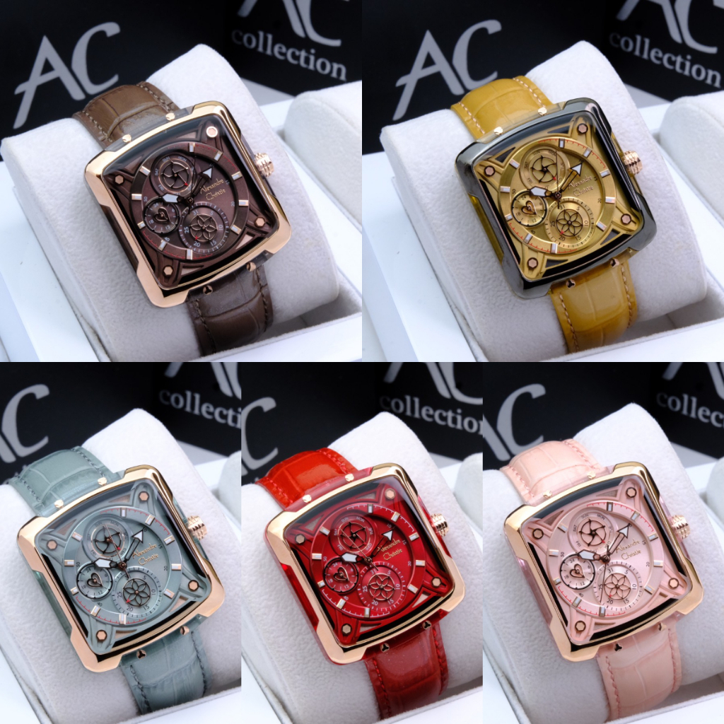 ORIGINAL Jam Tangan Wanita Alexandre Christie AC 3030 / AC3030 Garansi 1 Tahun - Tali Kulit