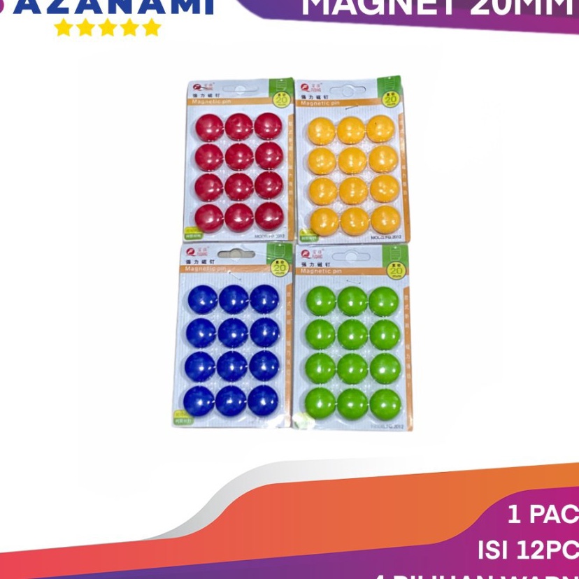 

aw Stock Banyak MAGNET PAPAN TULIS MAGNETIC PIN WHITEBOARD 2MM 2CM 1PACK 12PCS H37