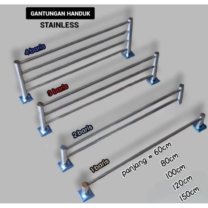 Gantungan handuk stainless / cantolan tempat handuk / rak handuk kamar mandi