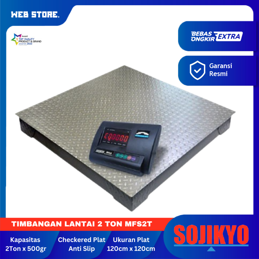 Timbangan Lantai 2 Ton 3 Ton 1 Ton Timbangan Sapi Drum Hewan Digital SOJIKYO MFS Plat Anti Slip