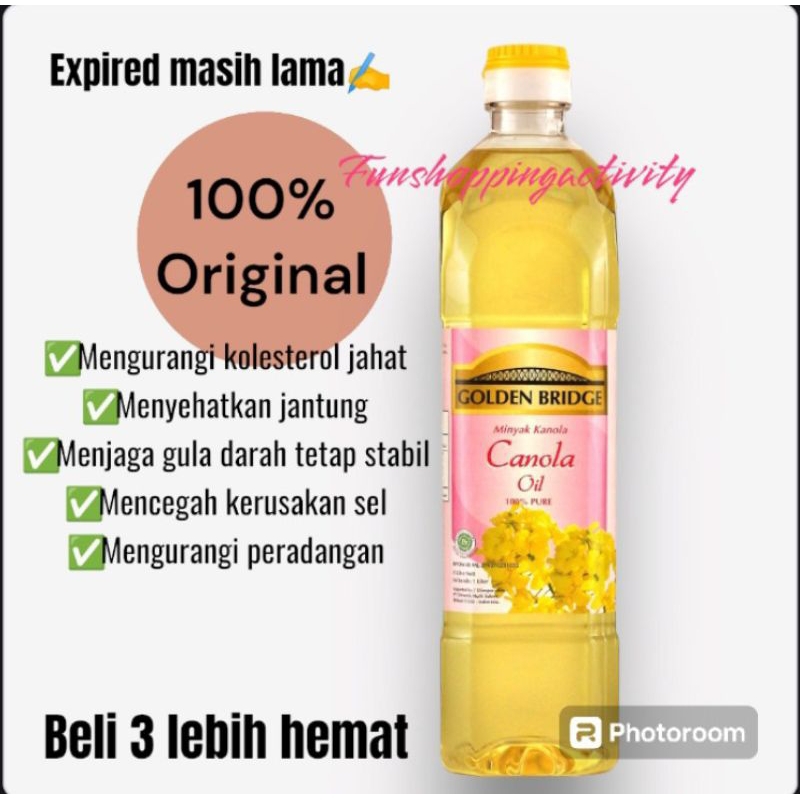 

MINYAK CANOLA GOLDEN BRIDGE CANOLA OIL 1 LTR exp Mar 2026