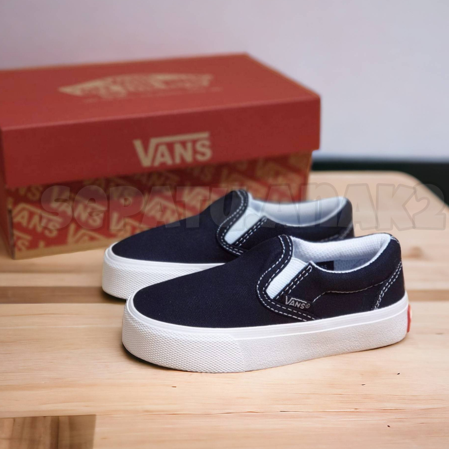 Sepatu vans anak slipon sepatu anak laki laki perempuan sepatu sekolah vans hitam premium high quali