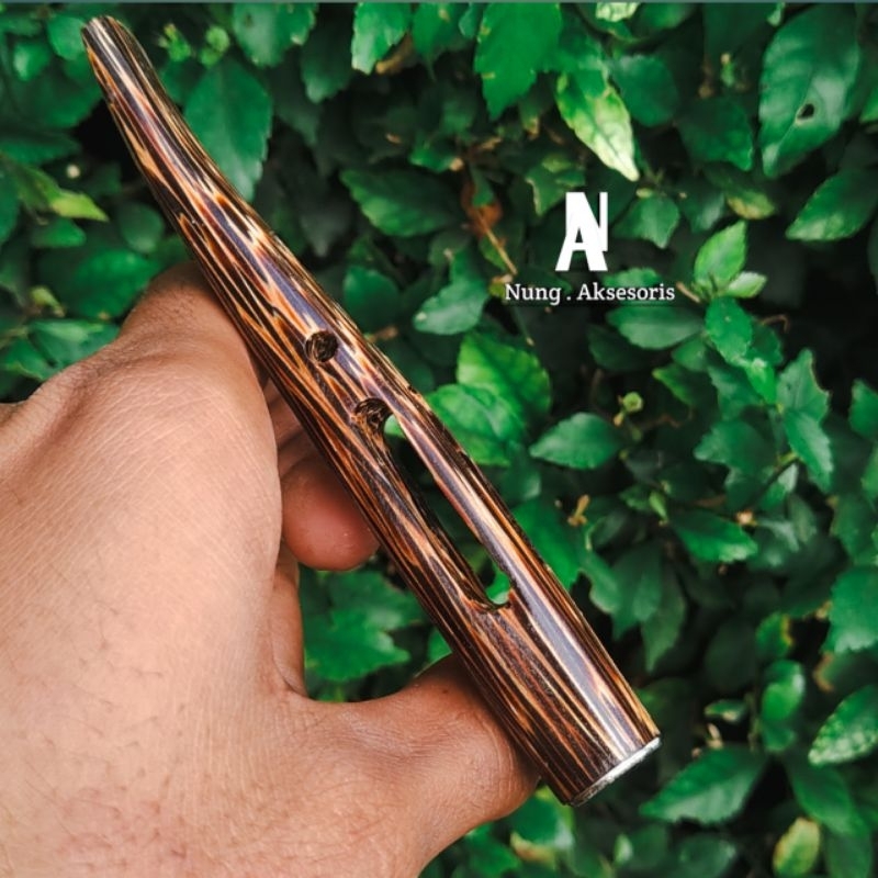 pipa kayu liwung sibolong unik 12cm