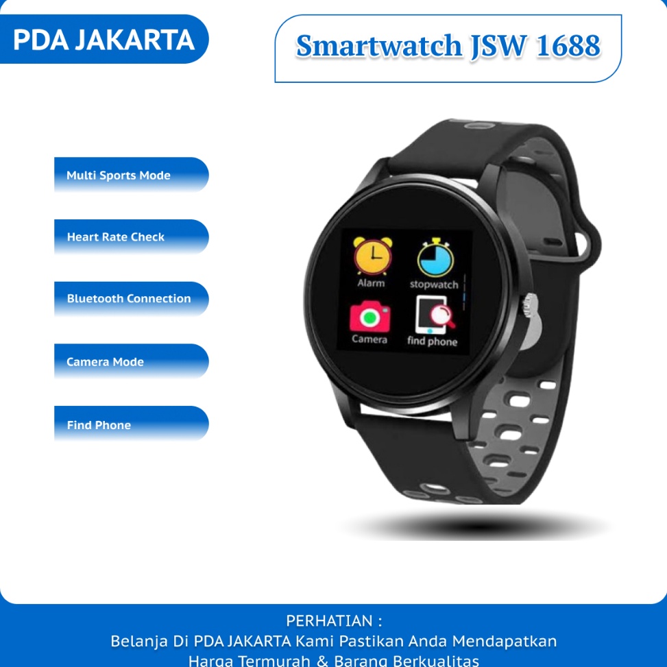 Best Seller SMARTWATCH JSW 1688 Bluetooth Conection Smartwatch  Jam Pintar  Life waterproof Termurah