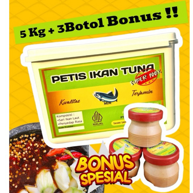 

(Sakera) 5 Kilo+(3Botol Bonus) Petis Madura Asli Ikan Tuna MDR