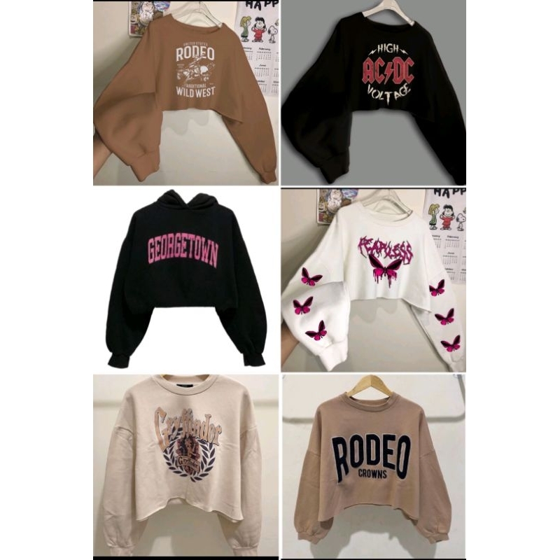 ATASAN CROP WANITA LENGAN PANJANG