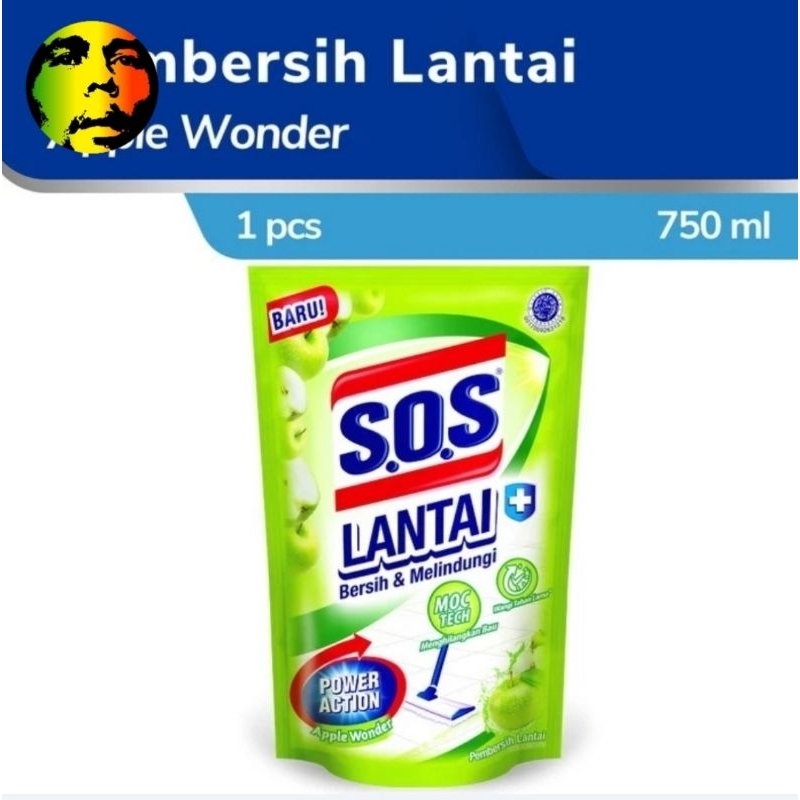 SOS pembersih lantai 725ml apple