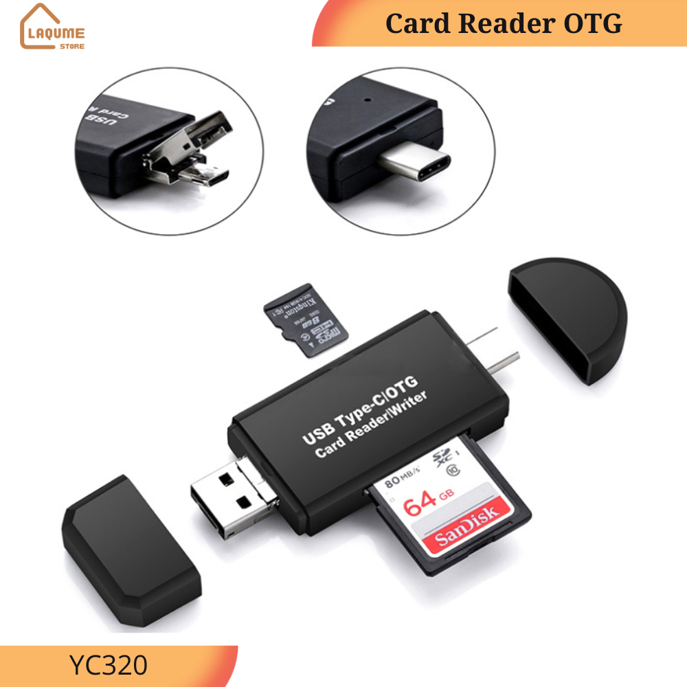 Card Reader OTG USB 2.0 Micro Type C OTG SD Card MicroSD - Pembaca Kartu Micro SD dan SD Card