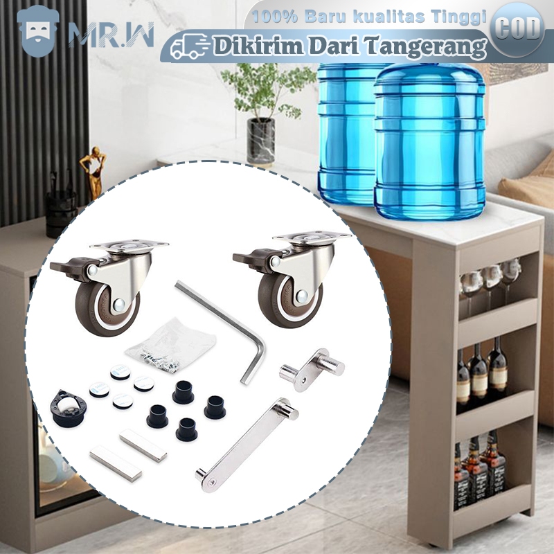 Engsel Meja Putar + Roda Set Engsel Meja Lipat Swivel Tarik Dorong Hemat Ruangan Lipat Fold Alat