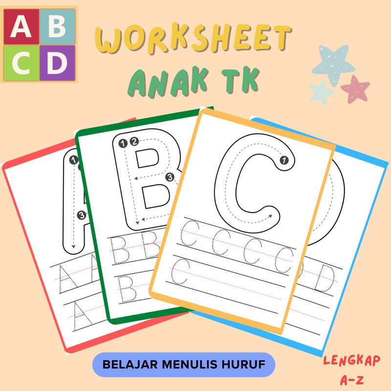 Worksheet Anak TK Belajar Menulis Huruf Bisa di hapus Wipe clean