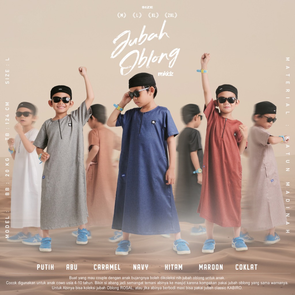 Gamis Jubah Anak Laki Jubah oblong Rokidz Rosal
