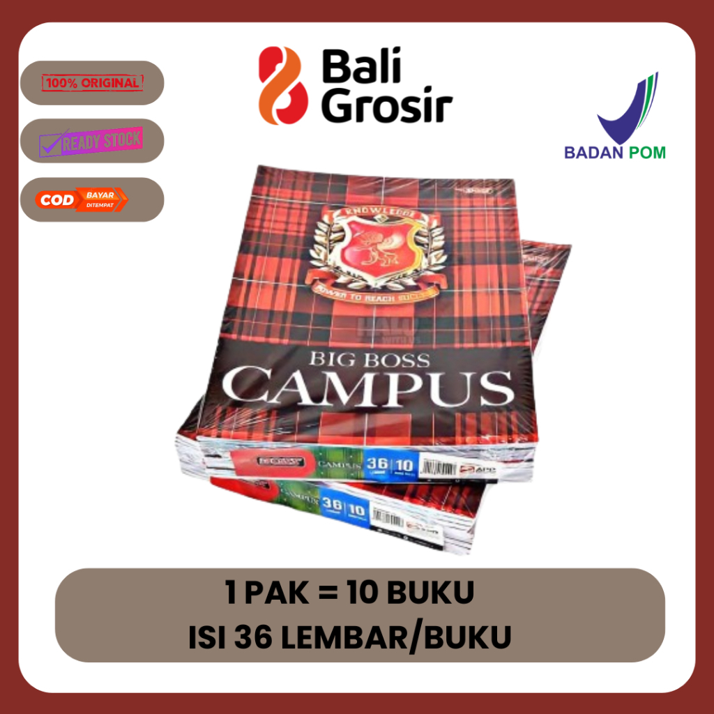 

BALI GROSIR - Buku Tulis Campus Big Boss Isi 36 Lembar Per Pack Isi 10 Pcs