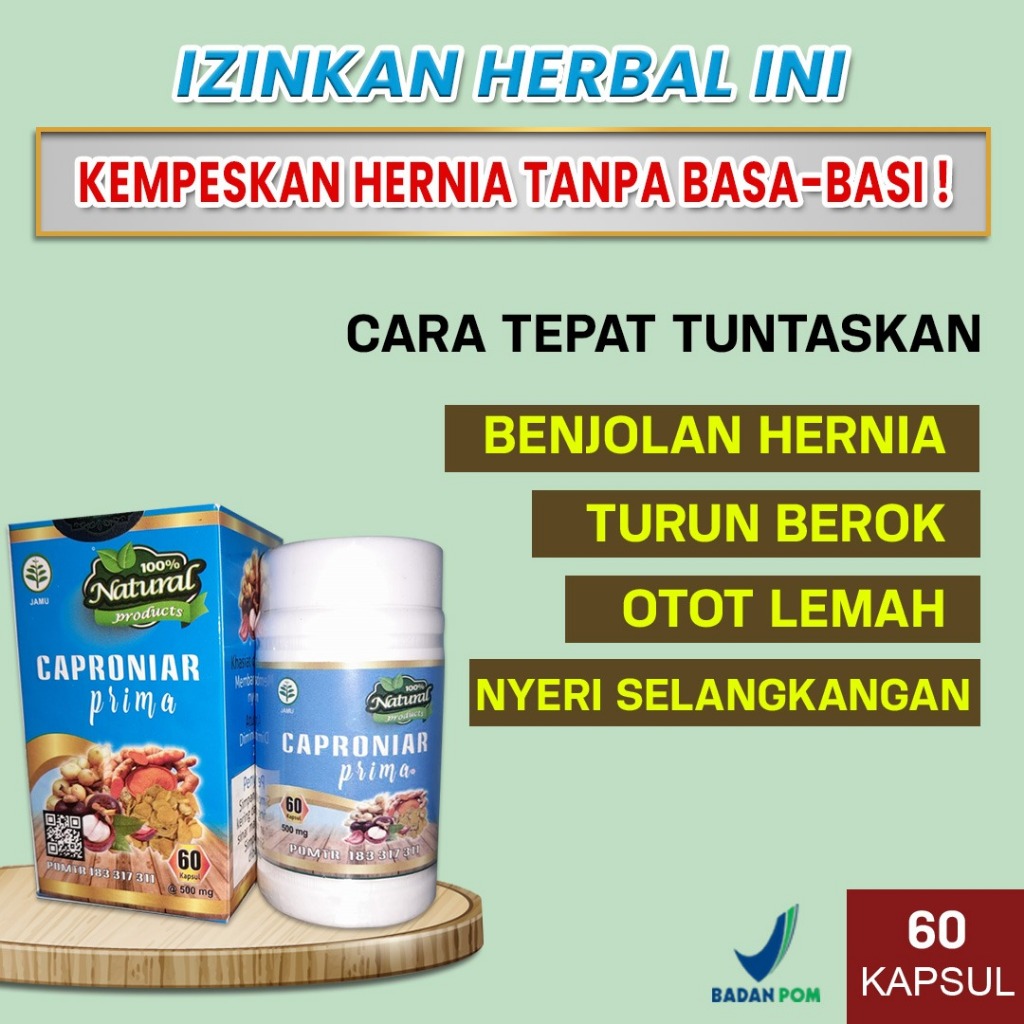 

Caproniar 1 Botol obat Herbal Hernia turun berok varikokel hidrokokel testis bengkak nyeri perut dan selangkangan