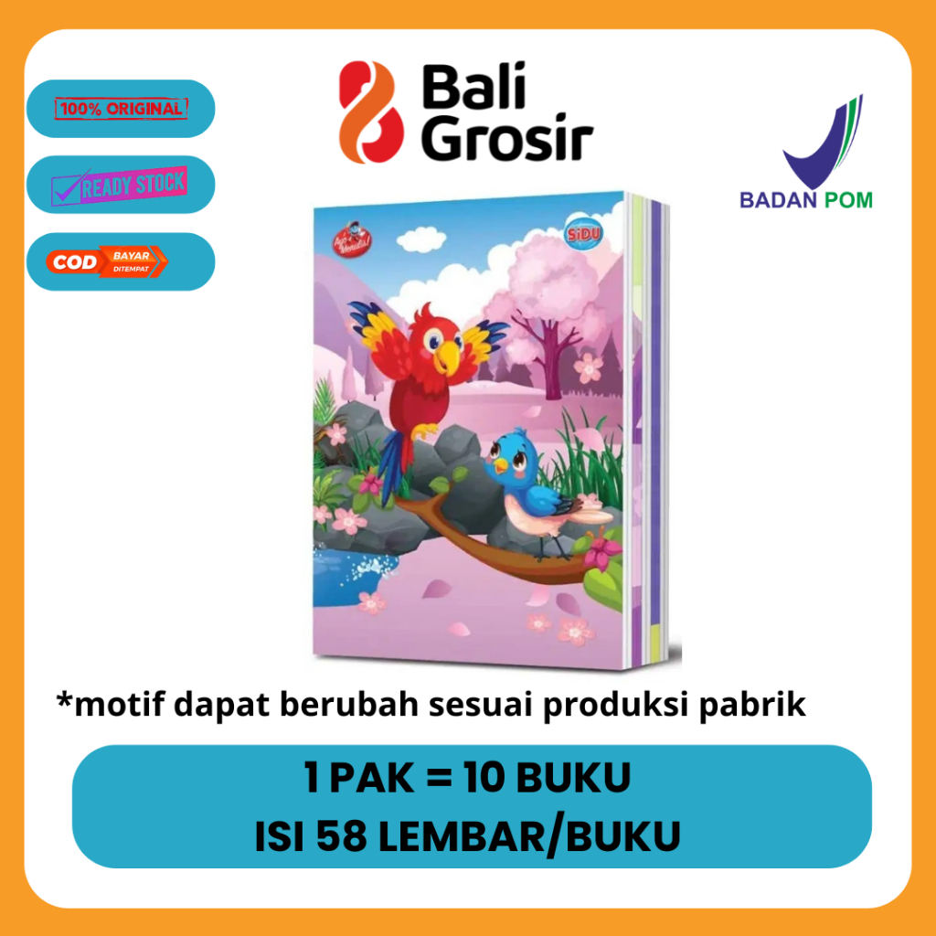 

BALI GROSIR - Buku Tulis SIDU 58 LEMBAR ( 10 Buku )