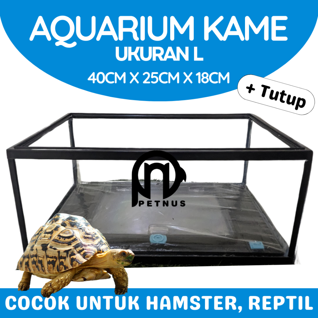 NEW- AQUARIUM NIKITA PENDEK L + TUTUP - AQUARIUM/TERRARIUM REPTIL/HAMSTER/IKAN KOKOH DAN MURAH