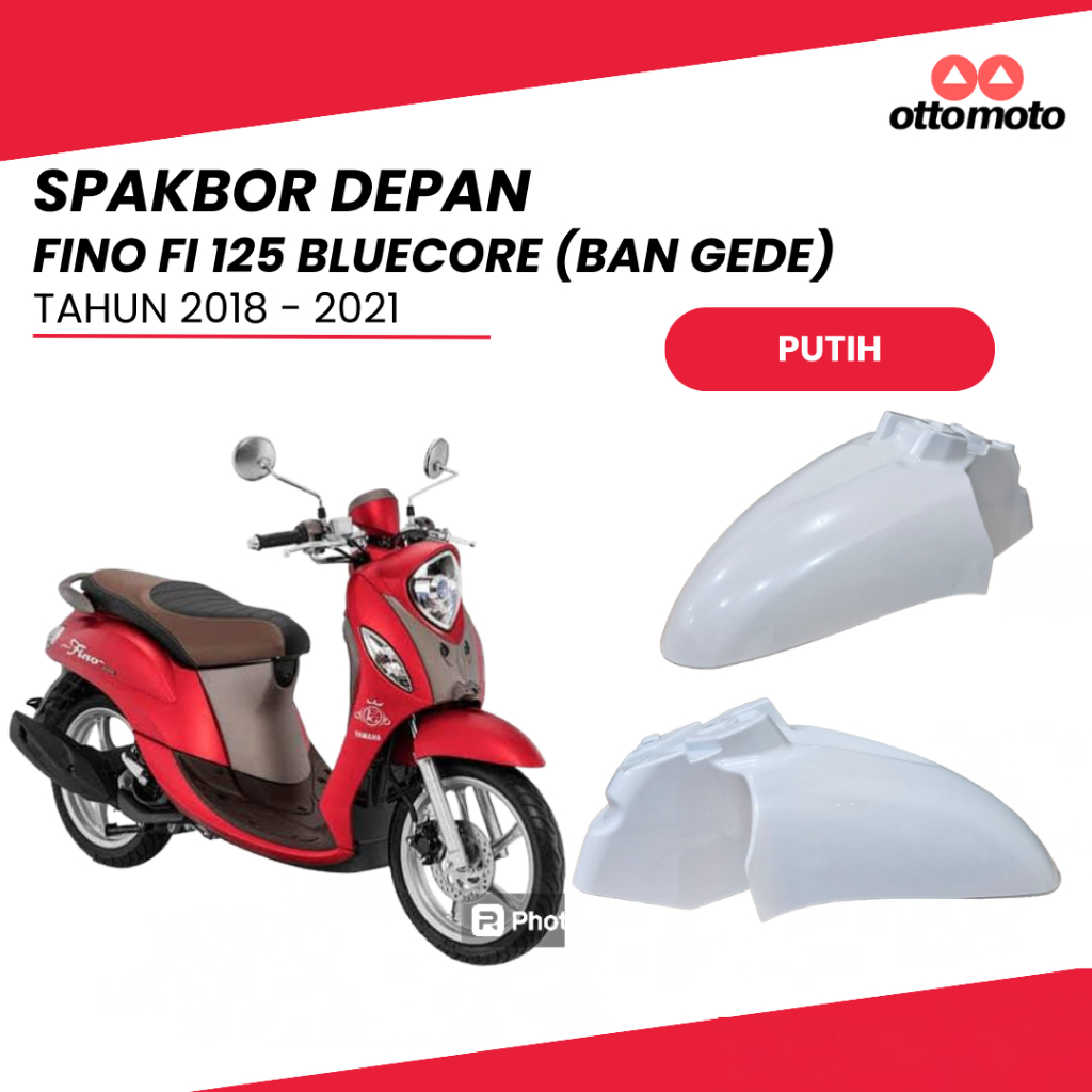 SPAKBOR DEPAN PUTIH FINO FI 125 BLUECORE BAN GEDE 2018 - 2021