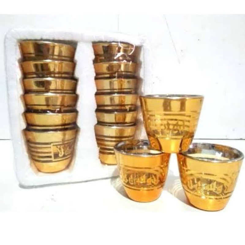Gelas Cucing Emas / Gelas Air ZamZam isi 12 / OlehOleh Haji