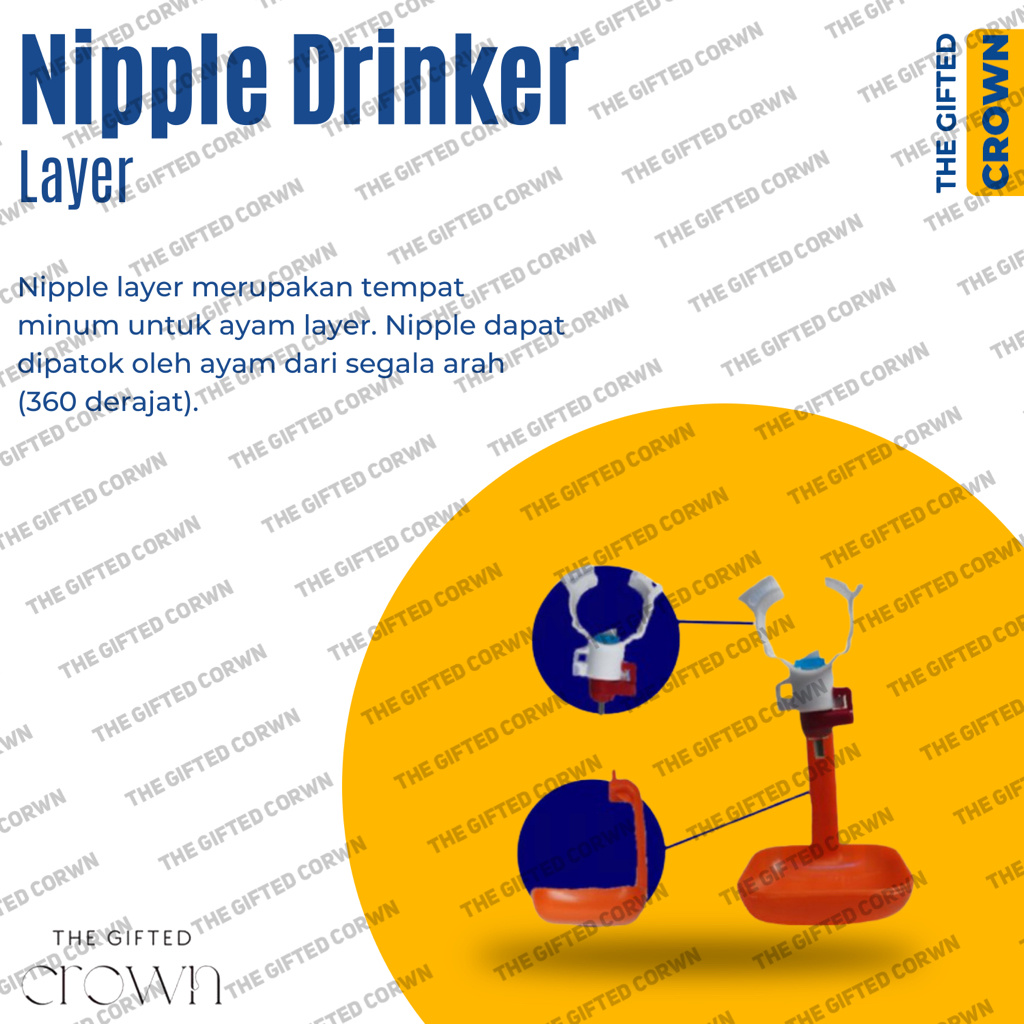 NIPPLE DRINKER LAYER DRIP CUP PIPA BULAT/TEMPAT MINUM AYAM/NIPEL NIPLE NIPPEL NEPEL/ALAT TERNAK KAND