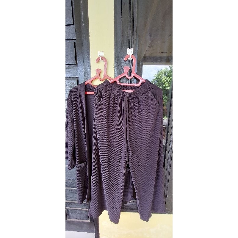 zara setelan celana cardigan knit new