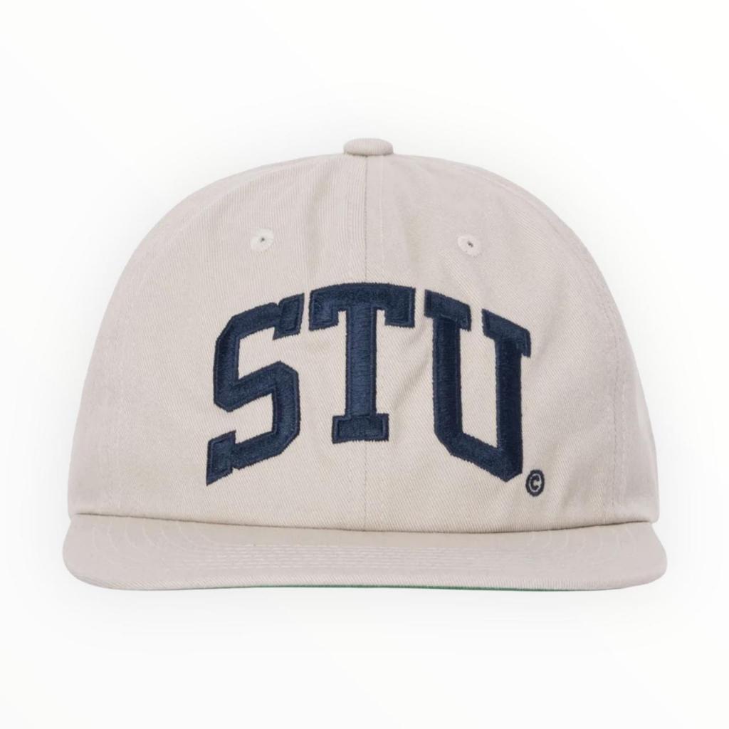 STUSSY STU ARC STRAPBACK CAP - WHITE