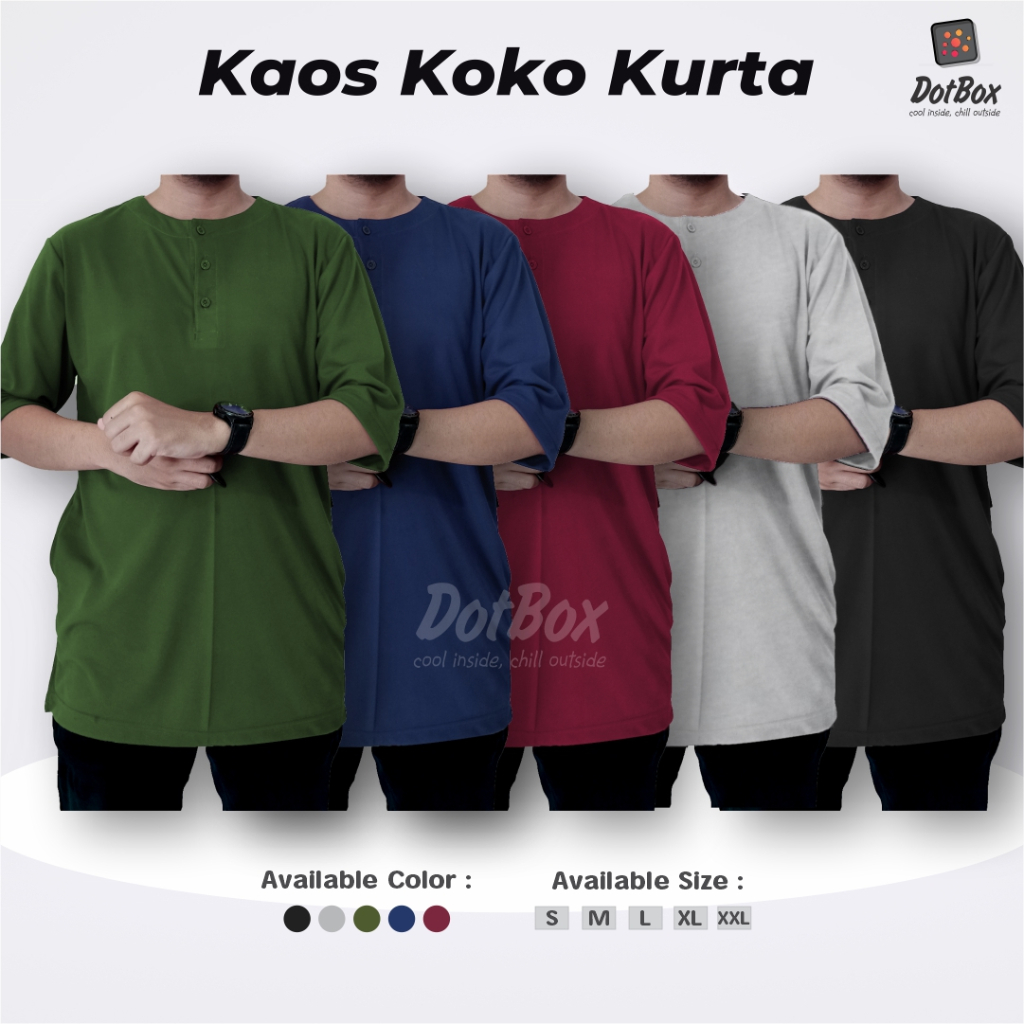 Kaos Koko Kurta Modern Pakistan Premium / Baju Koko Dewasa Lengan Panjang 3/4 / Baju Muslim Pria Kao