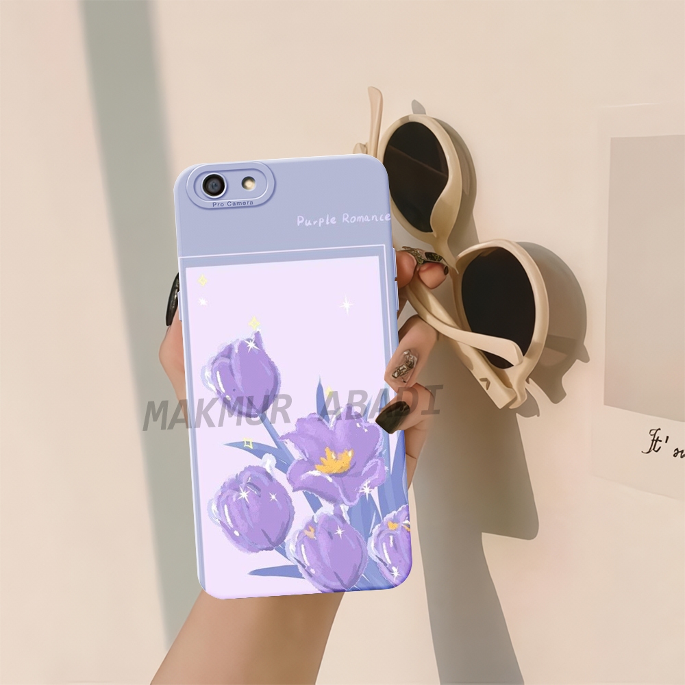 Case Vivo V5 V5+ V5 Lite Y65 Y66 Y67 Softcase Silikon handphone All Type Motif Bunga Tulip