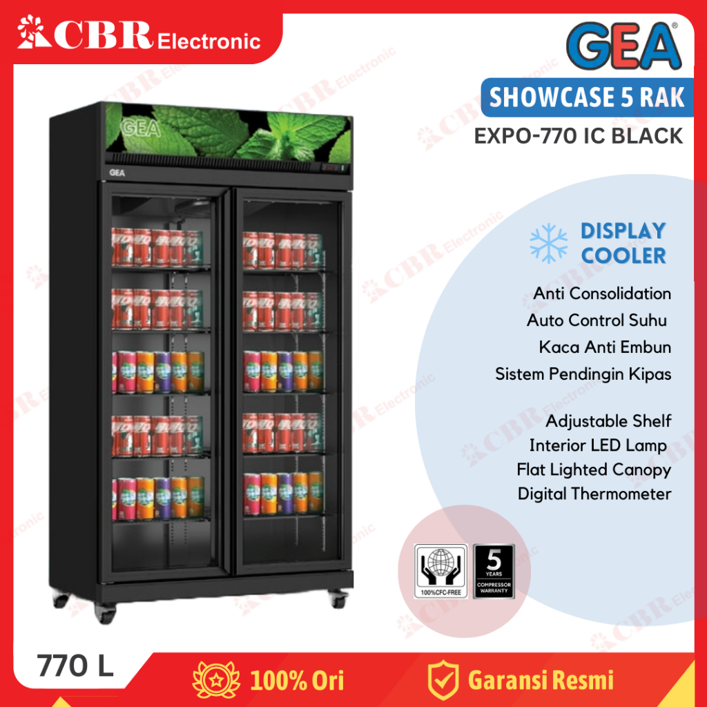 Showcase Display Cooler GEA 5 Rak EXPO-770 IC BLACK