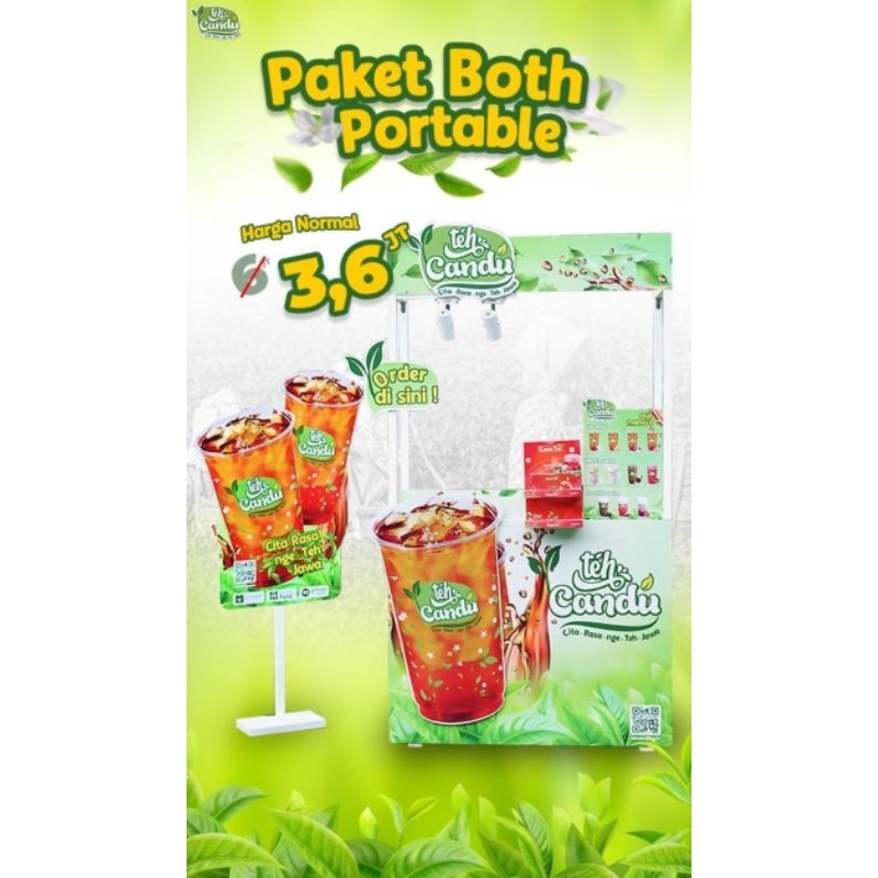 Paket Kemitraan Teh Candu - Paket Mini Booth Portable, Peralatan dan Bahan Baku Siap Jualan