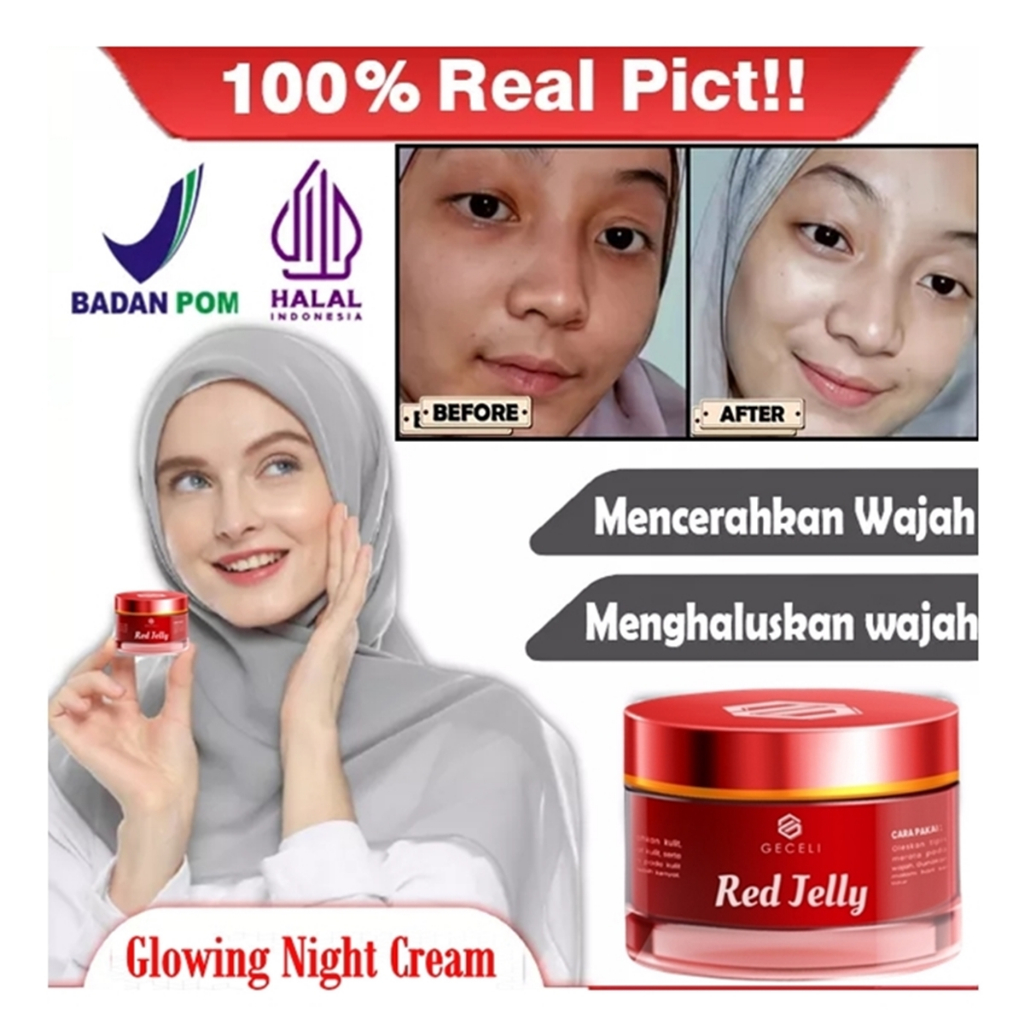 Glowing Night Cream Geceli Skin Care Resmi BPOM Glowing Day Cream Original Cream Milia Penghilang Mi