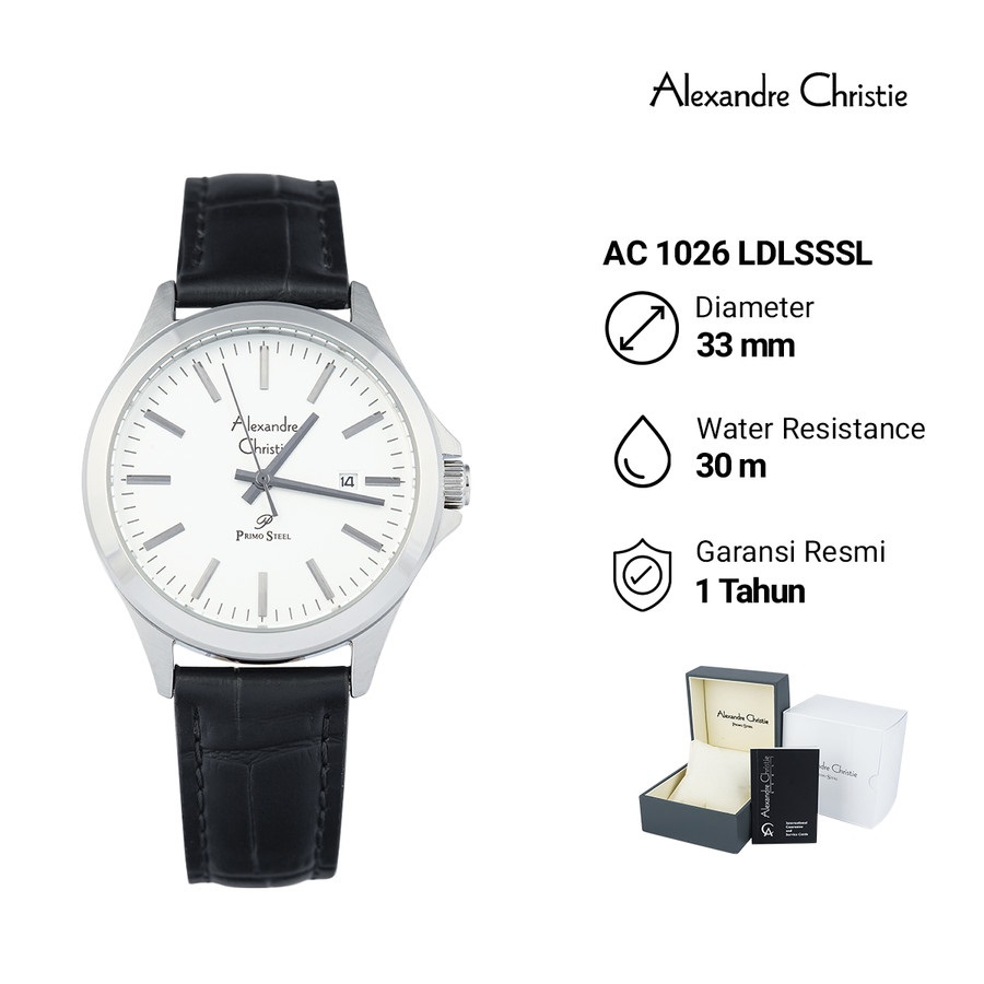 JAM TANGAN ALEXANDRE CHRISTIE PRIMO STEEL AC 1026 LDLSSSL WANITA ORIGINAL