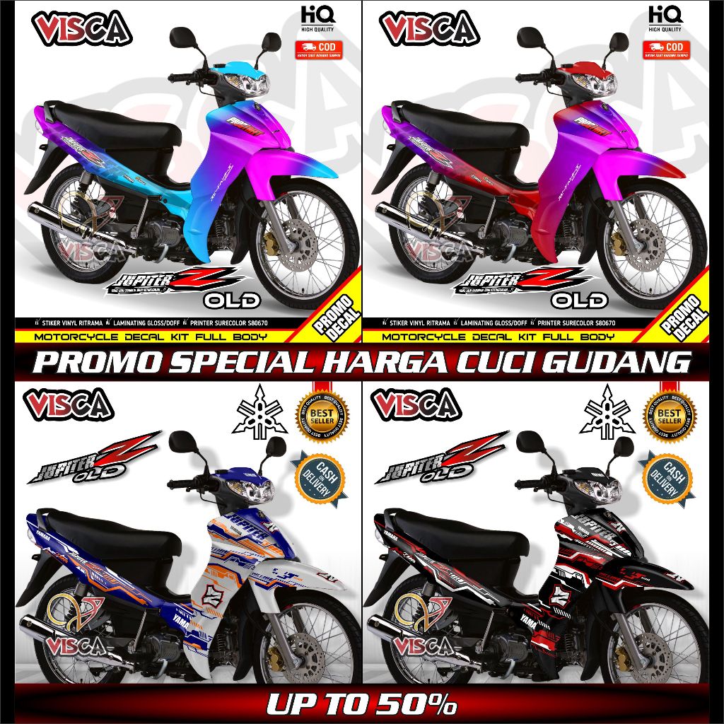 【CUCI GUDANG】Decal Jupiter Z Lama Full Body Variasi Harga Murah / Stiker Motor Jupiter Z Old Full Bo