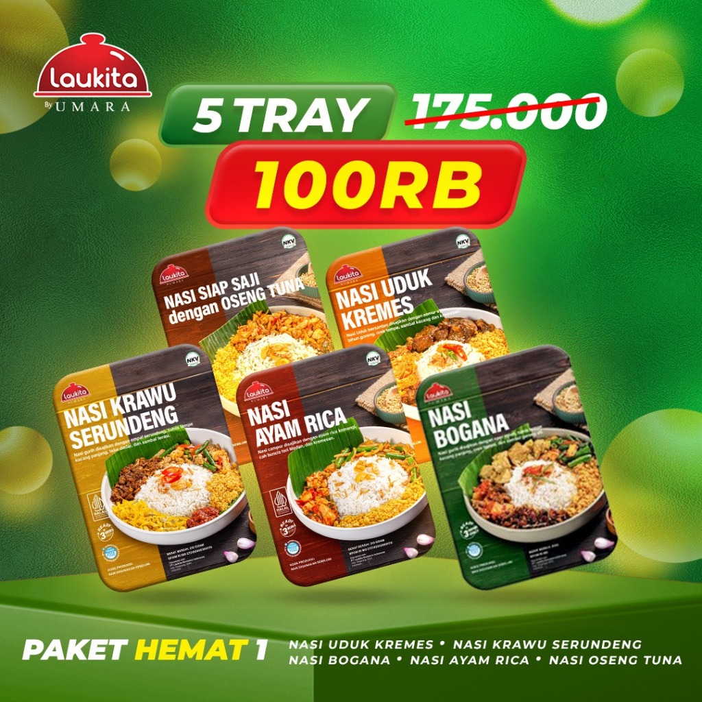 

PAKET HEMAT 1 - NASI NUSANTARA (Isi 5 Tray) 100ribu