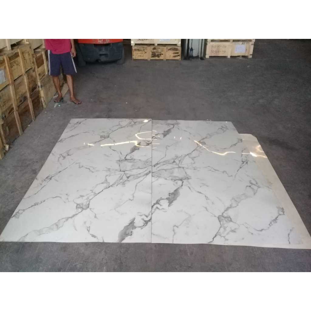 Ah 3061Hg White Carrera Glossy Hpl Pattern Glossy Aidi Hpl Marmer Hpl Stone Kilap Aidi 3061 Hg