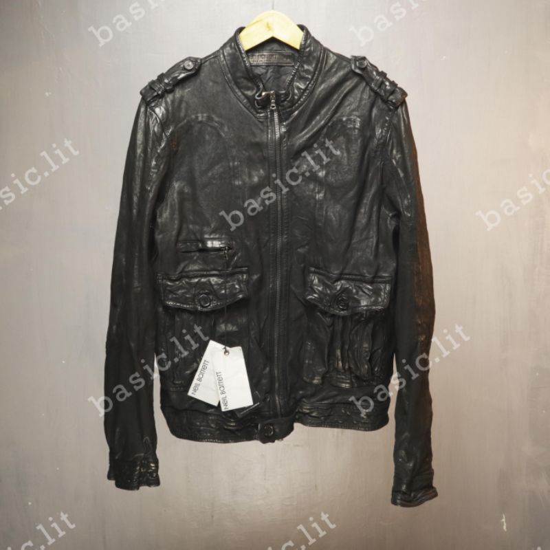 Neil Barrett 🇬🇧 fashion designer leather jacket second preloved