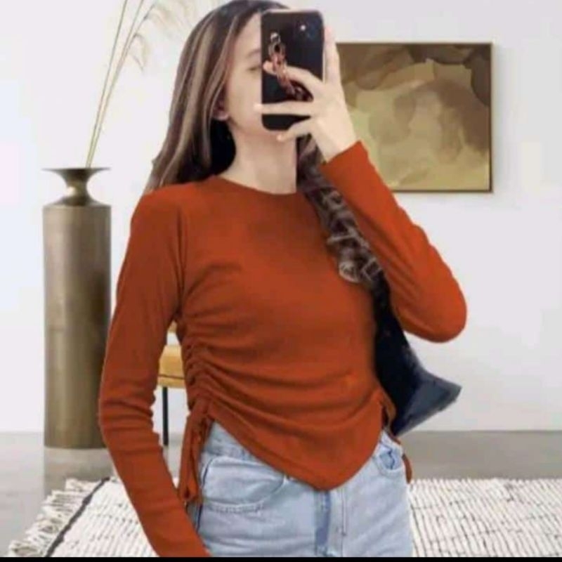 kaos dewasa//kaos serut samping//kaos crop