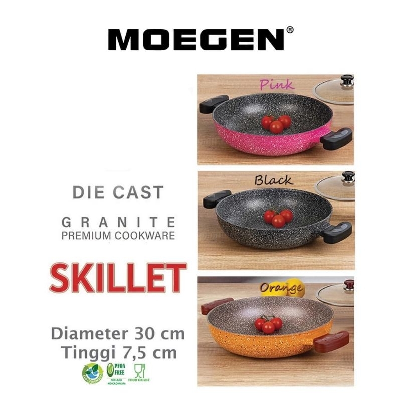 Frypan wajan MOEGEN Skillet 30 cm granite coating anti lengket original