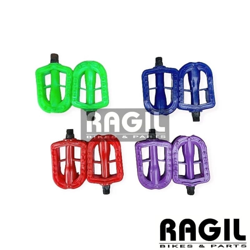 PEDAL SEPEDA ANAK 12 16 18 AS KECIL DAN BESAR BMX MINI SELI LIPAT WARNA MERAH BIRU HIJAU UNGU PLASTI