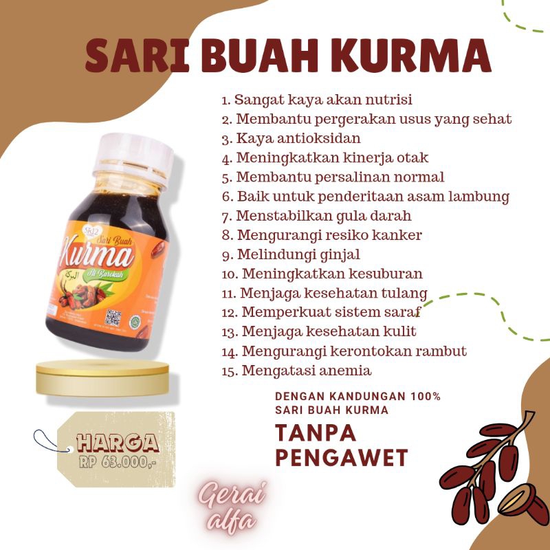 

Sari buah kurma SR12 tanpa tambahan gula