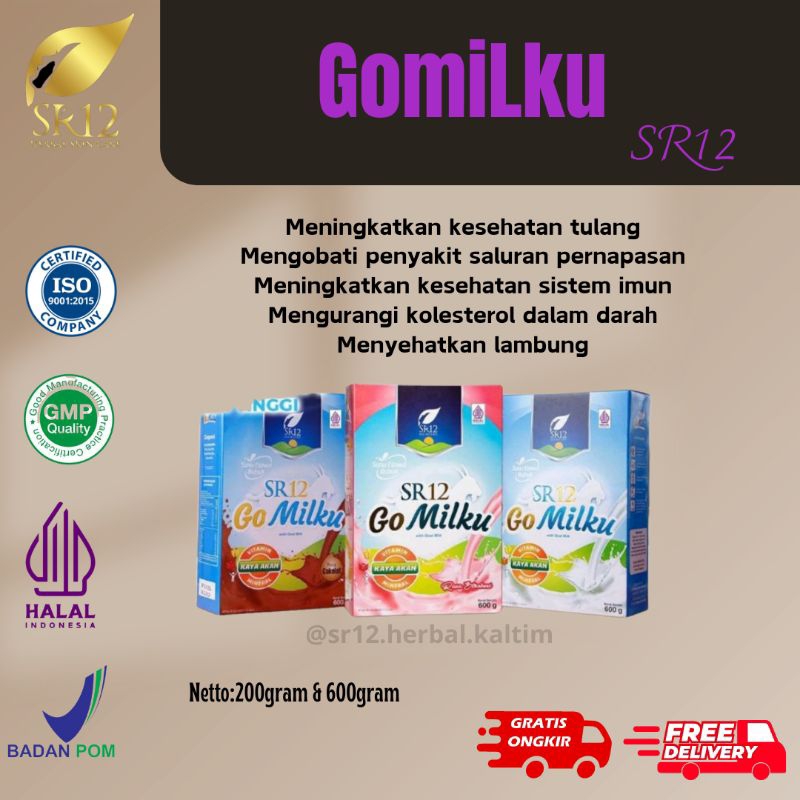 

Susu kambing Gomilku SR12,mengurangi kolesterol,menyehatkan lambung ,,, 600gram
