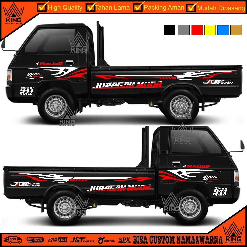 STIKER CUTTING MOBIL L300 STIKER LIST PROMO STIKER CUSTOM MOBIL PICK UP L300 SPORT