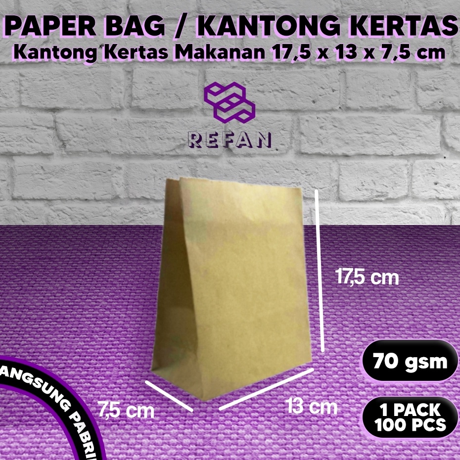 

Modern Kantong Kes Kraft 13 x 75 x 175 Paper Bag Coklat Polos Goodie Bag